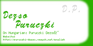 dezso puruczki business card